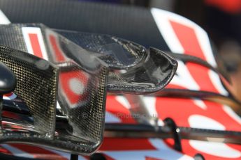 World © Octane Photographic Ltd. Scuderia Toro Rosso STR10 front wing detail. Wednesday 20th May 2015, F1 Pitlane, Monte Carlo, Monaco. Digital Ref:  1270CB1L9120