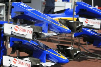 World © Octane Photographic Ltd. Sauber F1 Team C34-Ferrari noses. Wednesday 20th May 2015, F1 Pitlane, Monte Carlo, Monaco. Digital Ref:  1270CB1L9128