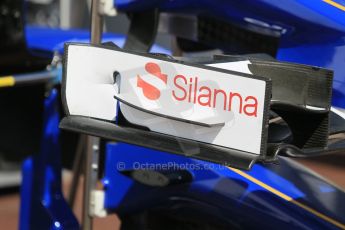 World © Octane Photographic Ltd. Sauber F1 Team C34-Ferrari front wing endplates. Wednesday 20th May 2015, F1 Pitlane, Monte Carlo, Monaco. Digital Ref:  1270CB1L9130