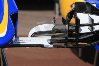 World © Octane Photographic Ltd. Sauber F1 Team C34-Ferrari front wing. Wednesday 20th May 2015, F1 Pitlane, Monte Carlo, Monaco. Digital Ref:  1270CB1L9133