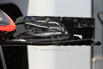 World © Octane Photographic Ltd. McLaren Honda MP4/30 front wing. Wednesday 20th May 2015, F1 Pitlane, Monte Carlo, Monaco. Digital Ref: 1270CB1L9222