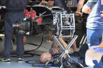 World © Octane Photographic Ltd. Infiniti Red Bull Racing RB11 front suspension. Wednesday 20th May 2015, F1 Pitlane, Monte Carlo, Monaco. Digital Ref:  1270CB1L9238