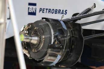 World © Octane Photographic Ltd. Williams Martini Racing FW37 front brake. Wednesday 20th May 2015, F1 Pitlane, Monte Carlo, Monaco. Digital Ref: 1270CB7D2447