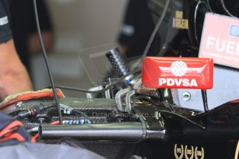 World © Octane Photographic Ltd. Lotus F1 Team E23 Hybrid crash structure. Wednesday 20th May 2015, F1 Pitlane, Monte Carlo, Monaco. Digital Ref: 1270CB7D2463
