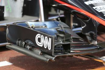 World © Octane Photographic Ltd. McLaren Honda MP4/30 front wing. Wednesday 20th May 2015, F1 Pitlane, Monte Carlo, Monaco. Digital Ref: 1270LB5D2443