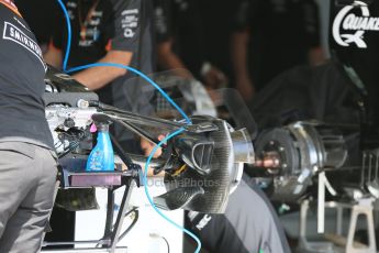 World © Octane Photographic Ltd. Sahara Force India VJM08 front brake. Wednesday 20th May 2015, F1 Pitlane, Monte Carlo, Monaco. Digital Ref: 1270LB5D2467