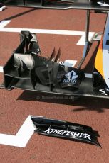 World © Octane Photographic Ltd. Sahara Force India VJM08 front wing under construction. Wednesday 20th May 2015, F1 Pitlane, Monte Carlo, Monaco. Digital Ref: 1270LB5D2472
