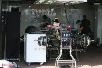 World © Octane Photographic Ltd. Lotus F1 Team E23 Hybrid – Romain Grosjean. Wednesday 20th May 2015, F1 Pitlane, Monte Carlo, Monaco. Digital Ref: 1270LB5D2481