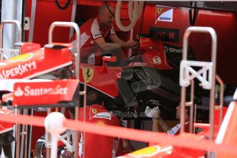 World © Octane Photographic Ltd. Scuderia Ferrari SF15-T angled radiators.. Wednesday 20th May 2015, F1 Pitlane, Monte Carlo, Monaco. Digital Ref: 1270LB5D2534