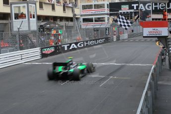 World © Octane Photographic Ltd. Saturday 23rd May 2015. Status Grand Prix – Richie Stanaway crosses the line. GP2 Race 2 – Monaco, Monte-Carlo. Digital Ref. : 1283CB1L1509