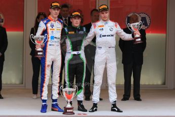 World © Octane Photographic Ltd. Saturday 23rd May 2015. Status Grand Prix – Richie Stanaway, Trident – Raffaele Marciello and Rapax – Sergey Sirotkin. GP2 Race 2 – Monaco, Monte-Carlo. Digital Ref. : 1283CB7D6412
