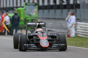 World © Octane Photographic Ltd. McLaren Honda MP4/30 - Jenson Button. Friday 5th June 2015, F1 Canadian GP Practice 1, Circuit Gilles Villeneuve, Montreal, Canada. Digital Ref: 1291LB1D8943