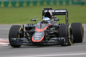 World © Octane Photographic Ltd. McLaren Honda MP4/30 – Fernando Alonso. Friday 5th June 2015, F1 Canadian GP Practice 1, Circuit Gilles Villeneuve, Montreal, Canada. Digital Ref: 1291LB1D9002