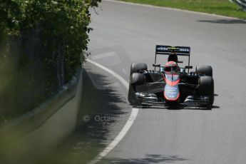 World © Octane Photographic Ltd. McLaren Honda MP4/30 - Jenson Button. Friday 5th June 2015, F1 Canadian GP Practice 1, Circuit Gilles Villeneuve, Montreal, Canada. Digital Ref: 1291LB1D9580