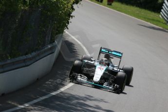World © Octane Photographic Ltd. Mercedes AMG Petronas F1 W06 Hybrid – Lewis Hamilton. Friday 5th June 2015, F1 Canadian GP Practice 1, Circuit Gilles Villeneuve, Montreal, Canada. Digital Ref: 1291LB1D9600