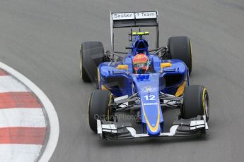World © Octane Photographic Ltd. Sauber F1 Team C34-Ferrari – Felipe Nasr. Friday 5th June 2015, F1 Canadian GP Practice 2 Circuit Gilles Villeneuve, Montreal, Canada. Digital Ref: 1292LB1D0026