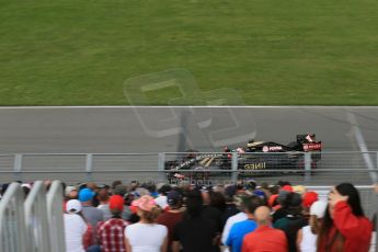 World © Octane Photographic Ltd. Lotus F1 Team E23 Hybrid – Romain Grosjean. Friday 5th June 2015, F1 Canadian GP Practice 2, Circuit Gilles Villeneuve, Montreal, Canada. Digital Ref: 1292LB1D0289