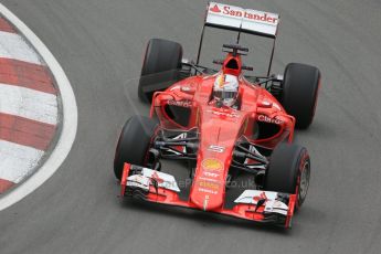 World © Octane Photographic Ltd. Scuderia Ferrari SF15-T– Sebastian Vettel. Friday 5th June 2015, F1 Canadian GP Practice 2, Circuit Gilles Villeneuve, Montreal, Canada. Digital Ref: 1292LB1D9857