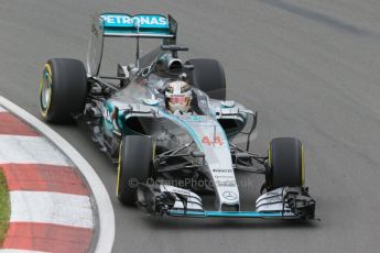 World © Octane Photographic Ltd. Mercedes AMG Petronas F1 W06 Hybrid – Lewis Hamilton. Friday 5th June 2015, F1 Canadian GP Practice 2, Circuit Gilles Villeneuve, Montreal, Canada. Digital Ref: 1292LB1D9936