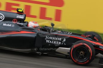 World © Octane Photographic Ltd. McLaren Honda MP4/30 - Jenson Button. Friday 5th June 2015, F1 Canadian GP Practice 2, Circuit Gilles Villeneuve, Montreal, Canada. Digital Ref: 1292LB7D0049