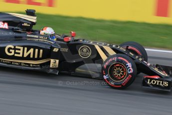 World © Octane Photographic Ltd. Lotus F1 Team E23 Hybrid – Romain Grosjean. Friday 5th June 2015, F1 Canadian GP Practice 2, Circuit Gilles Villeneuve, Montreal, Canada. Digital Ref: 1292LB7D0132