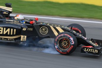 World © Octane Photographic Ltd. Lotus F1 Team E23 Hybrid – Romain Grosjean. Friday 5th June 2015, F1 Canadian GP Practice 2, Circuit Gilles Villeneuve, Montreal, Canada. Digital Ref: 1292LB7D0134