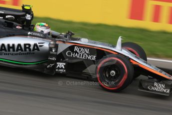 World © Octane Photographic Ltd. Sahara Force India VJM08 – Sergio Perez. Friday 5th June 2015, F1 Canadian GP Practice 2, Circuit Gilles Villeneuve, Montreal, Canada. Digital Ref: 1292LB7D0152