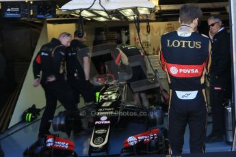 World © Octane Photographic Ltd. Lotus F1 Team E23 Hybrid – Romain Grosjean. Saturday 6th June 2015, F1 Canadian GP Practice 3 pitlane, Circuit Gilles Villeneuve, Montreal, Canada. Digital Ref: 1295CB7D0753