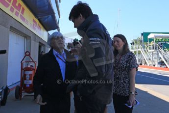 World © Octane Photographic Ltd. Mercedes AMG Petronas – Toto Wolff and Bernie Ecclestone. Saturday 6th June 2015, F1 Canadian GP Practice 3 pitlane, Circuit Gilles Villeneuve, Montreal, Canada. Digital Ref: 1295CB7D0824