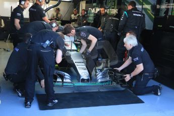 World © Octane Photographic Ltd. Mercedes AMG Petronas F1 W06 Hybrid – Nico Rosberg. Saturday 6th June 2015, F1 Practice 3 pitlane, Circuit Gilles Villeneuve, Montreal, Canada. Digital Ref: 1295CB7D0943