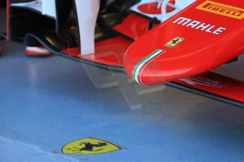 World © Octane Photographic Ltd. Scuderia Ferrari SF15-T nose and badge. Saturday 6th June 2015, F1 Canadian GP Practice 3 pitlane, Circuit Gilles Villeneuve, Montreal, Canada. Digital Ref: 1295LB1D0755