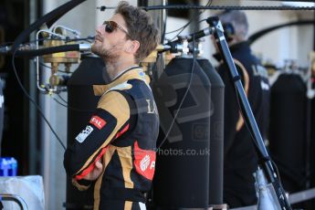 World © Octane Photographic Ltd. Lotus F1 Team E23 Hybrid – Romain Grosjean. Saturday 6th June 2015, F1 Canadian GP Practice 3 pitlane, Circuit Gilles Villeneuve, Montreal, Canada. Digital Ref: 1295LB1D0803