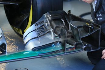 World © Octane Photographic Ltd. Mercedes AMG Petronas front wing detail. Saturday 6th June 2015, F1 Canadian GP Practice 3 pitlane, Circuit Gilles Villeneuve, Montreal, Canada. Digital Ref: 1295LB1D0826