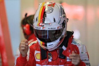 World © Octane Photographic Ltd. Scuderia Ferrari SF15-T– Sebastian Vettel. Saturday 6th June 2015, F1 Canadian GP Practice 3 pitlane, Circuit Gilles Villeneuve, Montreal, Canada. Digital Ref: 1295LB1D1031