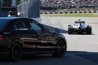 World © Octane Photographic Ltd. Mercedes AMG Petronas F1 W06 Hybrid – Lewis Hamilton and medical car. Saturday 6th June 2015, F1 Canadian GP Practice 3 pitlane, Circuit Gilles Villeneuve, Montreal, Canada. Digital Ref: 1295LB1D1357