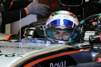 World © Octane Photographic Ltd. Sahara Force India VJM08 – Sergio Perez. Saturday 6th June 2015, F1 Canadian GP Practice 3 pitlane, Circuit Gilles Villeneuve, Montreal, Canada. Digital Ref: 1295LB1D1394