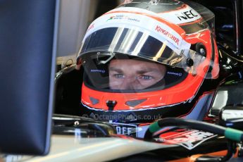 World © Octane Photographic Ltd. Sahara Force India VJM08 – Nico Hulkenberg. Saturday 6th June 2015, F1 Canadian GP Practice 3 pitlane, Circuit Gilles Villeneuve, Montreal, Canada. Digital Ref: 1295LB1D1405