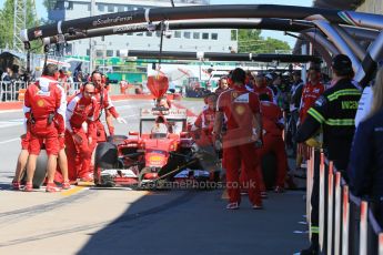 World © Octane Photographic Ltd. Scuderia Ferrari SF15-T– Sebastian Vettel. Saturday 6th June 2015, F1 Canadian GP Practice 3 pitlane, Circuit Gilles Villeneuve, Montreal, Canada. Digital Ref: 1295LB1D1537