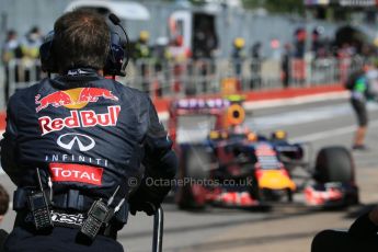 World © Octane Photographic Ltd. Infiniti Red Bull Racing RB11 – Daniil Kvyat. Saturday 6th June 2015, F1 Canadian GP Practice 3 pitlane, Circuit Gilles Villeneuve, Montreal, Canada. Digital Ref: 1295LB1D1569