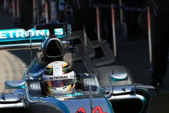 World © Octane Photographic Ltd. Mercedes AMG Petronas F1 W06 Hybrid – Lewis Hamilton. Saturday 6th June 2015, F1 Canadian GP Practice 3 pitlane, Circuit Gilles Villeneuve, Montreal, Canada. Digital Ref: 1295LB1D1666