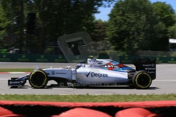 World © Octane Photographic Ltd. Williams Martini Racing FW37 – Valtteri Bottas. Saturday 6th June 2015, F1 Canadian GP Qualifying, Circuit Gilles Villeneuve, Montreal, Canada. Digital Ref: 1296LB1D1756