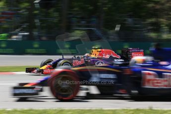 World © Octane Photographic Ltd. Infiniti Red Bull Racing RB11 – Daniil Kvyatand Scuderia Toro Rosso STR10 – Max Verstappen. Saturday 6th June 2015, F1 Canadian GP Qualifying, Circuit Gilles Villeneuve, Montreal, Canada. Digital Ref: 1296LB1D1803