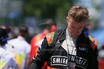 World © Octane Photographic Ltd. Sahara Force India VJM08 – Nico Hulkenberg. Saturday 6th June 2015, F1 Canadian GP Qualifying Parc Ferme, Circuit Gilles Villeneuve, Montreal, Canada. Digital Ref: 1296LB1D2595