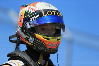 World © Octane Photographic Ltd. Lotus F1 Team E23 Hybrid – Romain Grosjean. Saturday 6th June 2015, F1 Canadian GP Qualifying Parc Ferme, Circuit Gilles Villeneuve, Montreal, Canada. Digital Ref: 1296LB1D2617