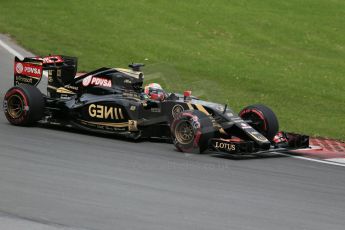 World © Octane Photographic Ltd. Lotus F1 Team E23 Hybrid – Romain Grosjean. Sunday 7th June 2015, F1 Canadian GP Race, Circuit Gilles Villeneuve, Montreal, Canada. Digital Ref: 1299LB1D3714