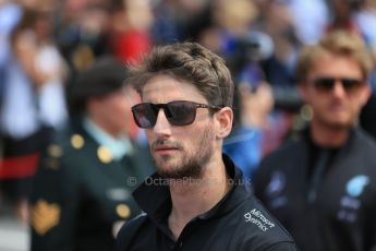 World © Octane Photographic Ltd. Lotus F1 Team E23 Hybrid – Romain Grosjean. Sunday 7th June 2015, F1 Canadian GP Drivers' parade, Circuit Gilles Villeneuve, Montreal, Canada. Digital Ref: 1298LB1D3137