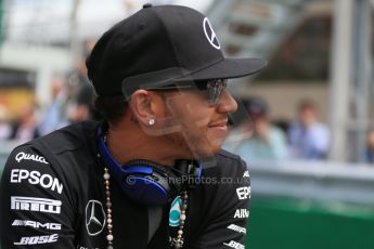 World © Octane Photographic Ltd. Mercedes AMG Petronas F1 W06 Hybrid – Lewis Hamilton. Sunday 7th June 2015, F1 Canadian GP Drivers' parade, Circuit Gilles Villeneuve, Montreal, Canada. Digital Ref: 1298LB1D3148