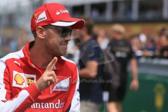 World © Octane Photographic Ltd. Scuderia Ferrari SF15-T– Sebastian Vettel. Sunday 7th June 2015, F1 Canadian GP Drivers' parade, Circuit Gilles Villeneuve, Montreal, Canada. Digital Ref: 1298LB1D3159