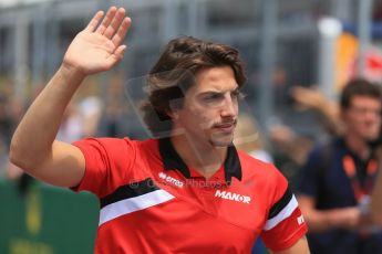 World © Octane Photographic Ltd. Manor Marussia F1 Team MR03B – Roberto Merhi. Sunday 7th June 2015, F1 Canadian GP Drivers' parade, Circuit Gilles Villeneuve, Montreal, Canada. Digital Ref: 1298LB1D3207