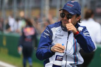 World © Octane Photographic Ltd. Williams Martini Racing FW37 – Felipe Massa. Sunday 7th June 2015, F1 Canadian GP Drivers' parade, Circuit Gilles Villeneuve, Montreal, Canada. Digital Ref: 1298LB1D3213